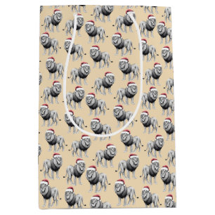 Wildlife Safari Animal Lion Weihnachtsmannmütze We Mittlere Geschenktüte