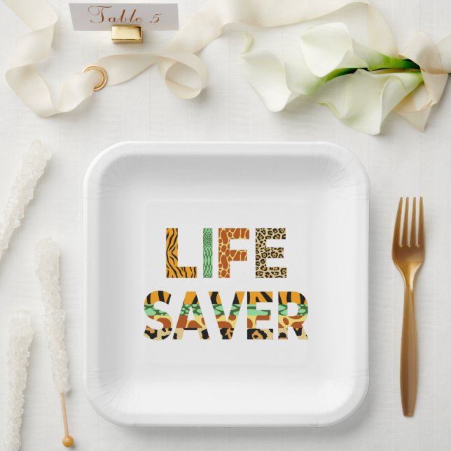 Wildlife Saver Pappteller (Hochzeit)