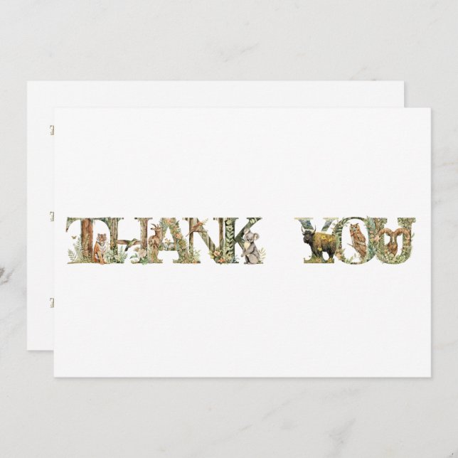WILDLIFE SCHRIFTART DANKESKARTE (Vorne/Hinten)