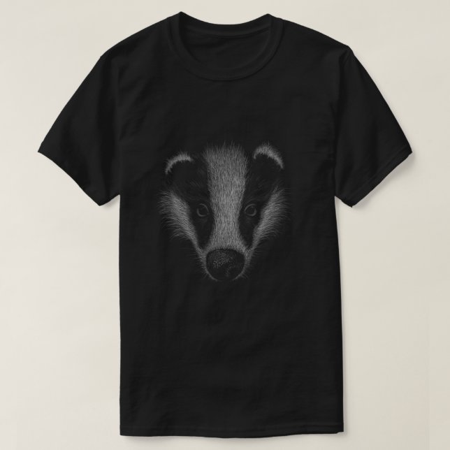 WildLife SketchArt European Badger Pencil Zeichnen T-Shirt (Design vorne)