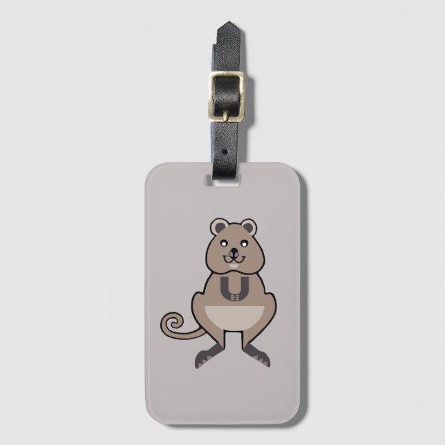 Wildlife warrior - Happy QUOKKA- Marsupial - Natur Gepäckanhänger (Vorderseite Vertikal)