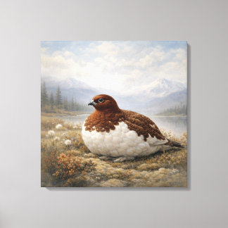 Wildlife Weiden-Schneehuhn Leinwanddruck