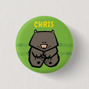 Wildlife Wombat Abzeichen Button