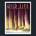 Wildlife WPA Poster (Hirsch)<br><div class="desc">Kühne grafische Plakate,  die von der WPA (1936-1943) im Rahmen des New Deal von FDR produziert wurden,  um den Tourismus zu veröffentlichen. Vintage Nationalparkplakate sehen auf T - Shirt des Nationalparks,  Plakaten,  Grußkarten und vielem mehr gut aus. Dieses Wild-Life-Design besticht durch einen Hirschtrinker an einem Pool.</div>