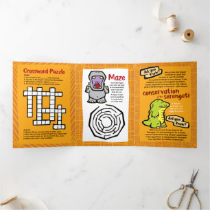 Wildlife Zebra Puzzle Grußkarte  Dreifach Gefaltete Urlaubskarte