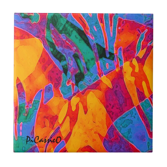 Wildly Colorful Abstract Art by PiCassieO Fliese (Vorderseite)