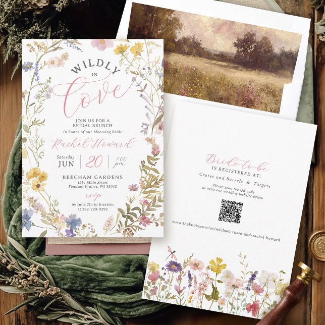 Wildly In Love Watercolor Wildflower Bridal Shower Einladung (Von Creator hochgeladen)