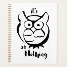 Wildly Punny — Owl or Nothing Minimalist Owl Art 