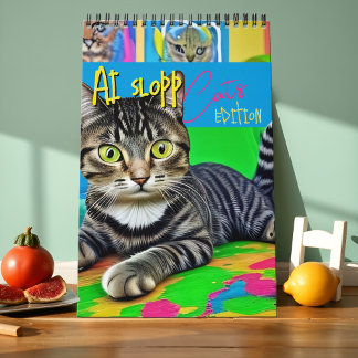 Wildly Weird Ugly Cat Art AI Slop Surreal Funny Kalender