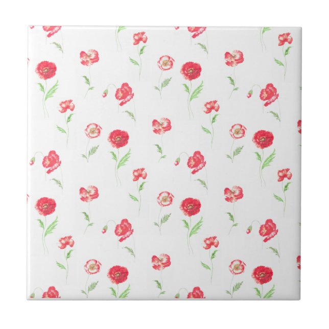 Wildmohnmuster Fliese (Vorderseite)
