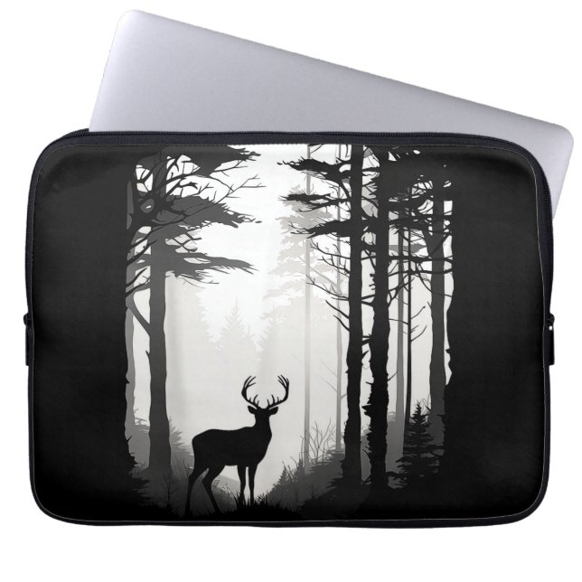 Wildnis des Rotwildwaldes Laptopschutzhülle (Vorderseite)