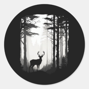 Wildnis des Rotwildwaldes Runder Aufkleber