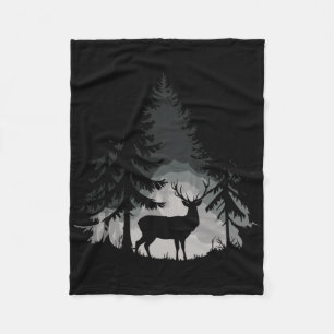Wildnis-Hirsch-Wald-Wildtiere-Natur-Freiluft Fleecedecke