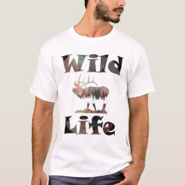 Wildnis mit dem Wasserfarbendesign des Bugling Elk T-Shirt