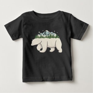 Wildnis Nördlicher Bergwald Eisbär Kunst Baby T-shirt