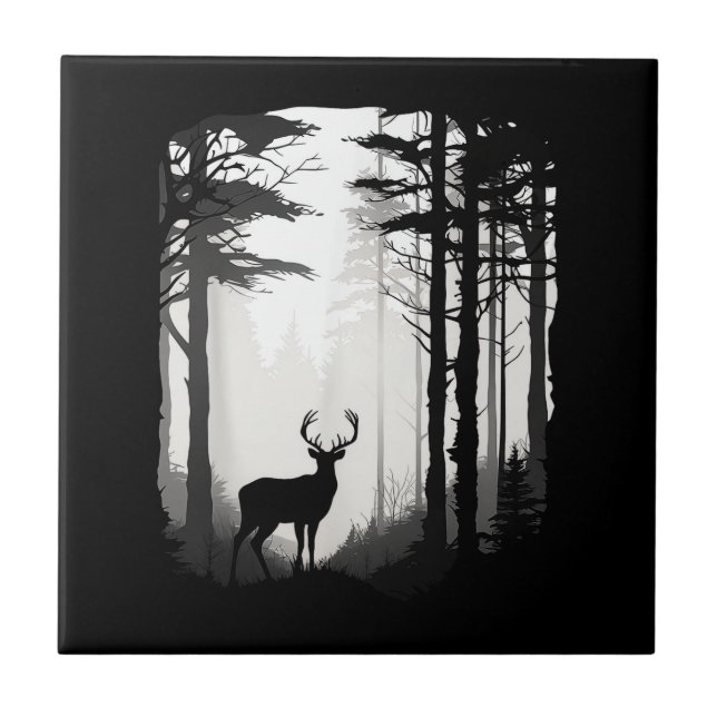 Wildnis Rotwild Fliese (Vorderseite)