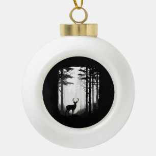 Wildnis von Deer Forest Keramik Kugel-Ornament