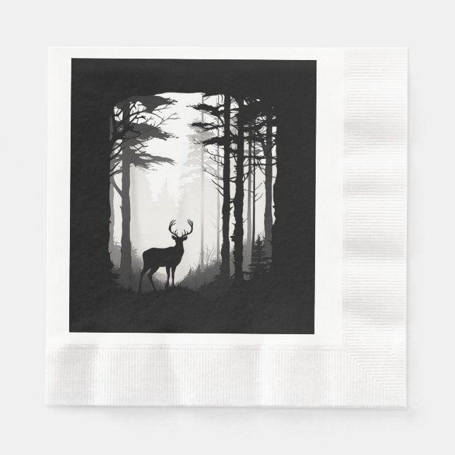 Wildnis von Deer Forest Serviette (Vorderseite)