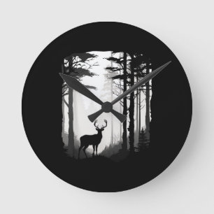 Wildpark Deer Forest Runde Wanduhr