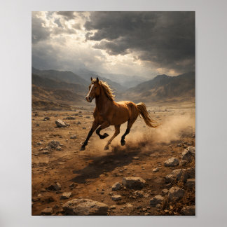 Wildpferd in Bewegung Poster