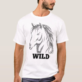 Wildpferd-Typografie T-Shirt