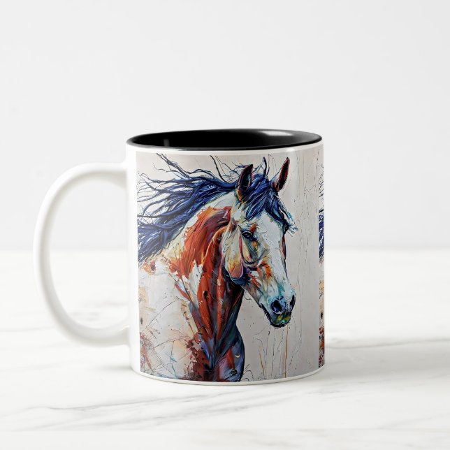 Wildpferd Zweifarbige Tasse (Links)