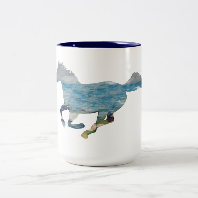 Wildpferd Zweifarbige Tasse (Mittel)