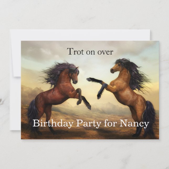 Wildpferde Einladung (Vorderseite)