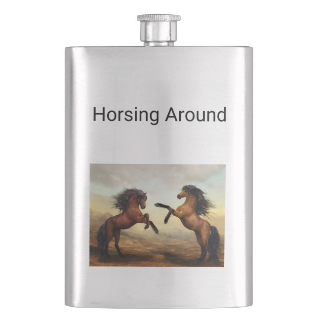 Wildpferde Flachmann (Vorderseite)