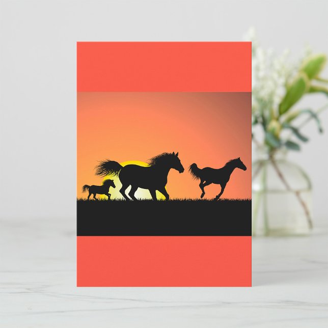 Wildpferde-Sonnenuntergangs-Silhouette Einladung (Von Creator hochgeladen)