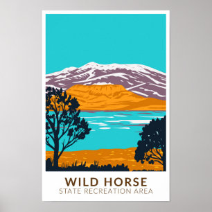 Wildpferde Staat Erholungsgebiet Nevada Vintag Poster
