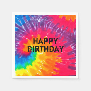 Wildpsychedelic Neon gefärbte Krawatte abstrakt Serviette