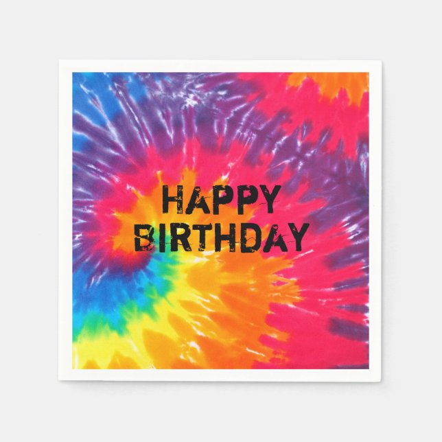 Wildpsychedelic Neon gefärbte Krawatte abstrakt Serviette (Vorderseite)