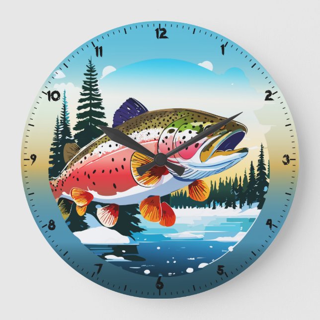 Wildregenbogenforelle Rocky Mountain Bach Uhr (Vorderseite)