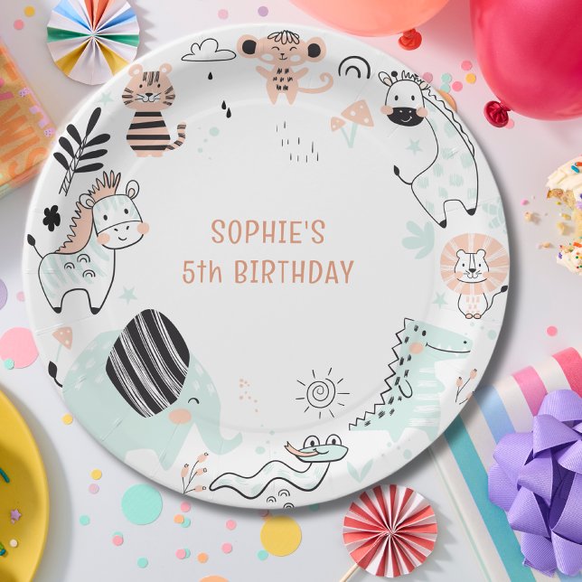 Wildsafari-Kindergeburtstag Pappteller (Von Creator hochgeladen)