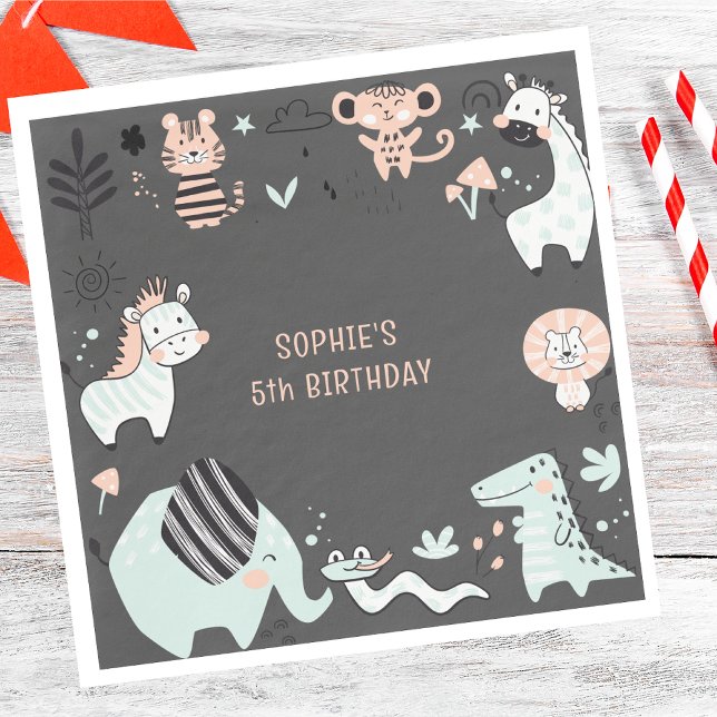 Wildsafari-Kindergeburtstag Serviette (Von Creator hochgeladen)