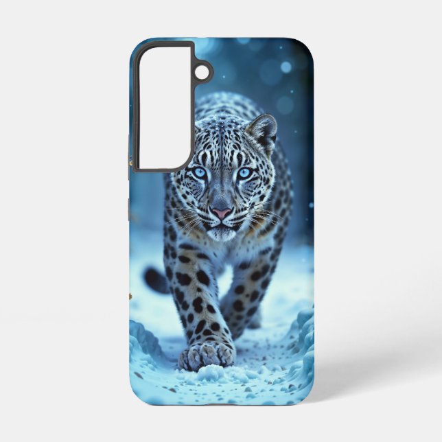 Wildschneeleopard wandern Frost verzauberter Wald Samsung Galaxy Hülle (Rückseite)