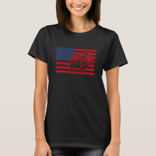 Wildschwein Amerikanische Flagge - Keilerjagd T-Shirt