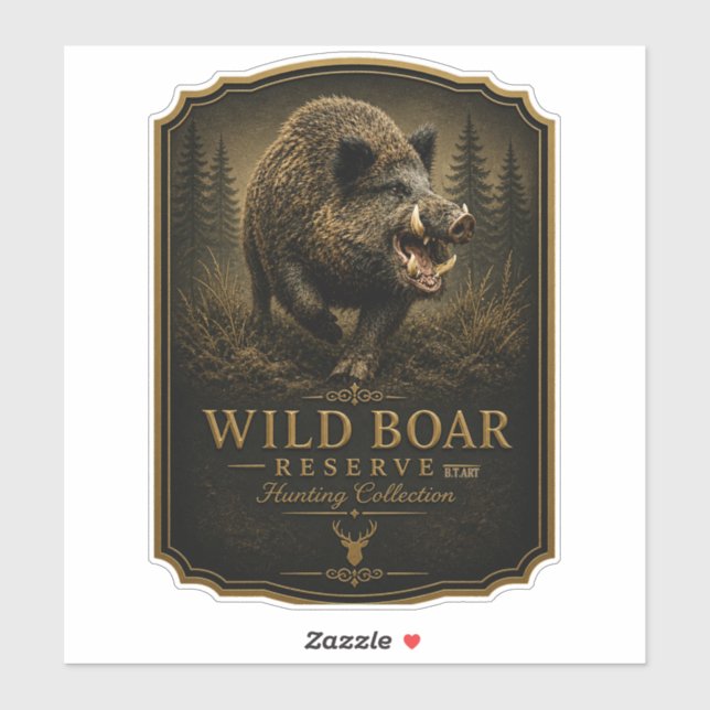 Wildschwein Aufkleber (Blatt)