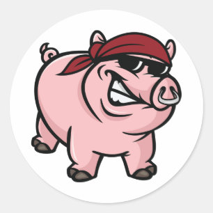 Wildschwein-Aufkleber Runder Aufkleber
