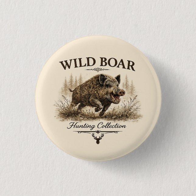 Wildschwein Button (Vorderseite)