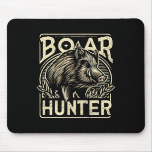 Wildschwein Cool Retro Schweinejagd Herren Vintage Mousepad