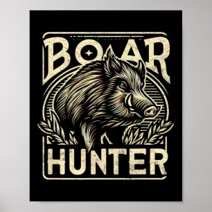 Wildschwein Cooles Retro-Schweinejagd Herren Vinta Poster