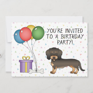 Wildschwein-Draht-Dachshund-Hund - Geburtstag Einladung