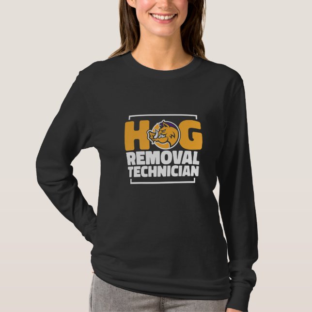 Wildschwein-Entfernungstechniker Eberjagd Schwein  T-Shirt (Vorderseite)
