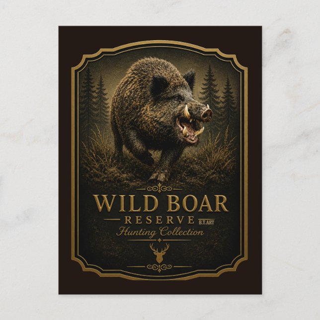 Wildschwein Postkarte (Vorderseite)