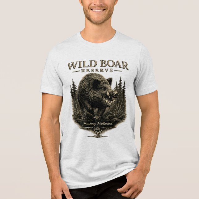 Wildschwein Tri-Blend Shirt (Vorderseite)