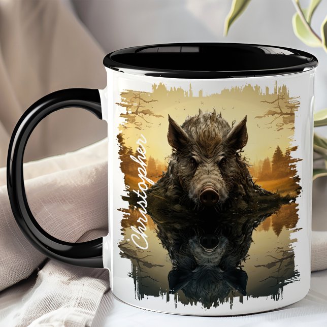 Wildschweine im Herbst Reflektion des Sees Tasse (Von Creator hochgeladen)