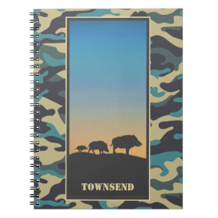 Wildschweine und Camouflage Notizblock