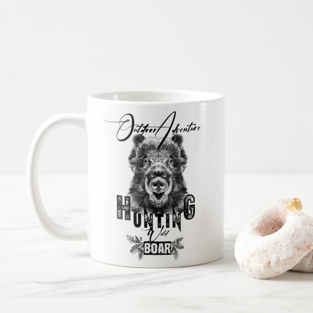 Wildschweinjagd, Abenteuer im Freien Kaffeetasse (Mit Donut)